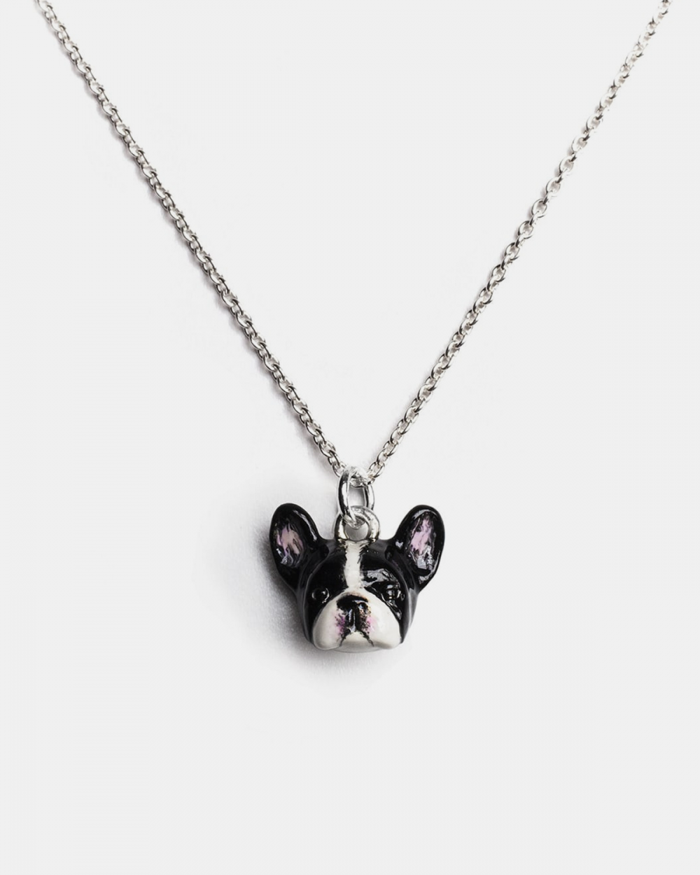 Chain Included 925 Sterling Silver French Bulldog Pendant Necklace